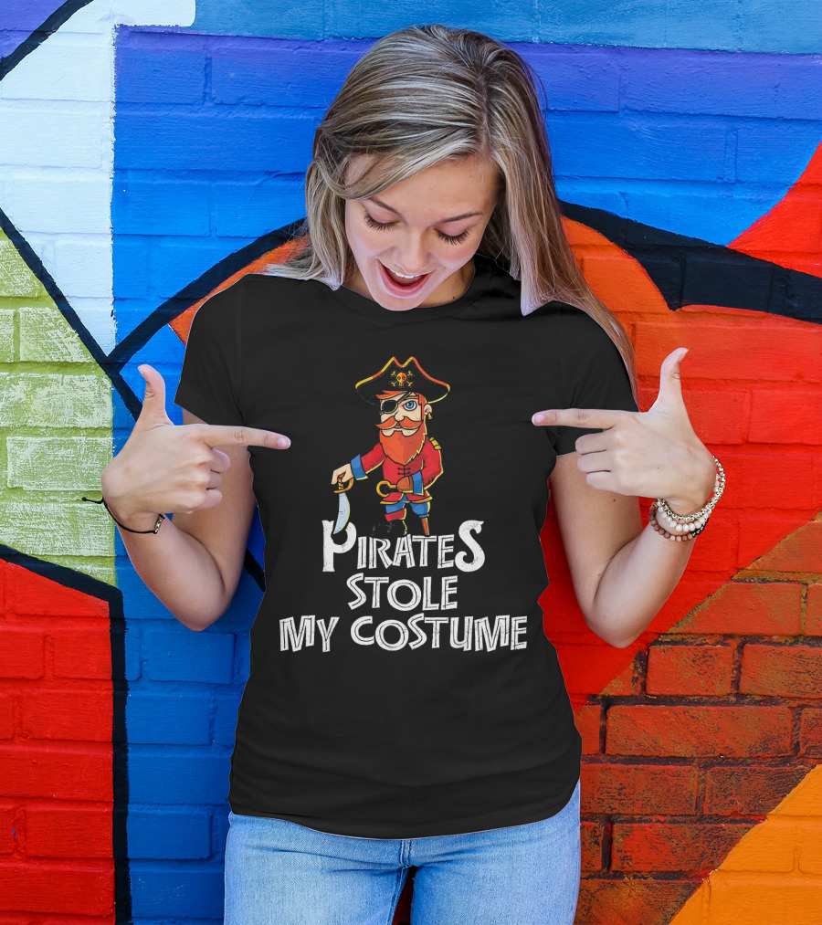 Pirates Stole My Costume Pirate With Red Beard T-Shirt