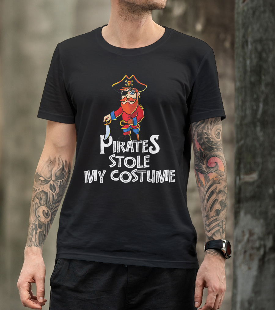 Pirates Stole My Costume Pirate With Red Beard T-Shirt