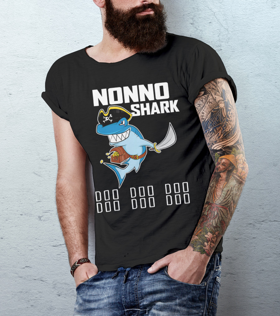 Nonno Shark Doo Doo Doo Pirate Grandpa T-Shirt