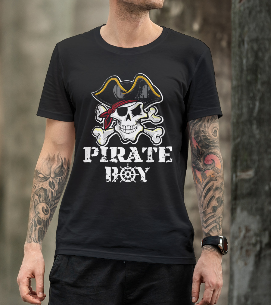 Pirate Boy Skull And Crossbones Halloween Birthday Party T-Shirt