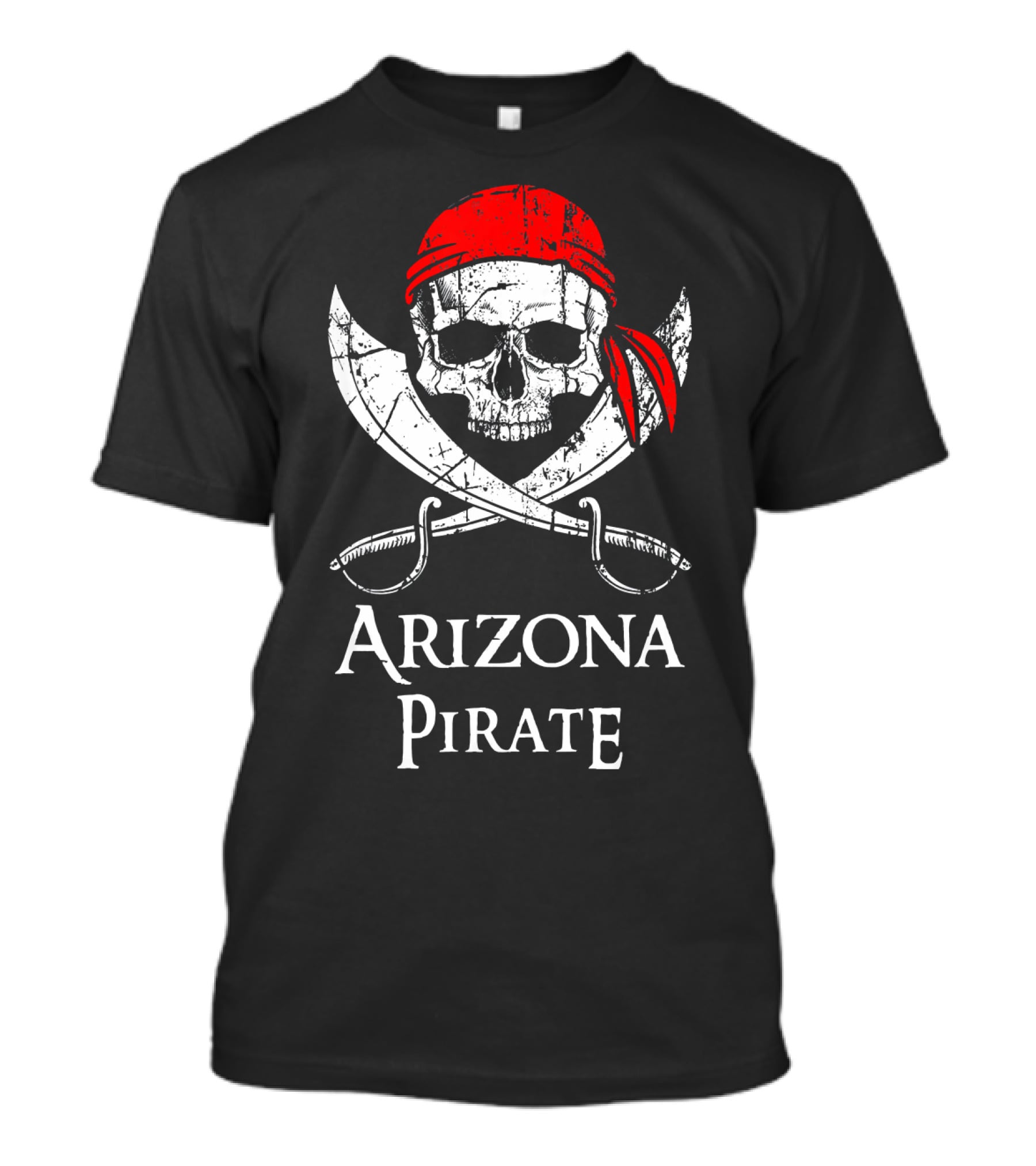 Arizona Pirate Skull And Crossed Swords Flag T-Shirt