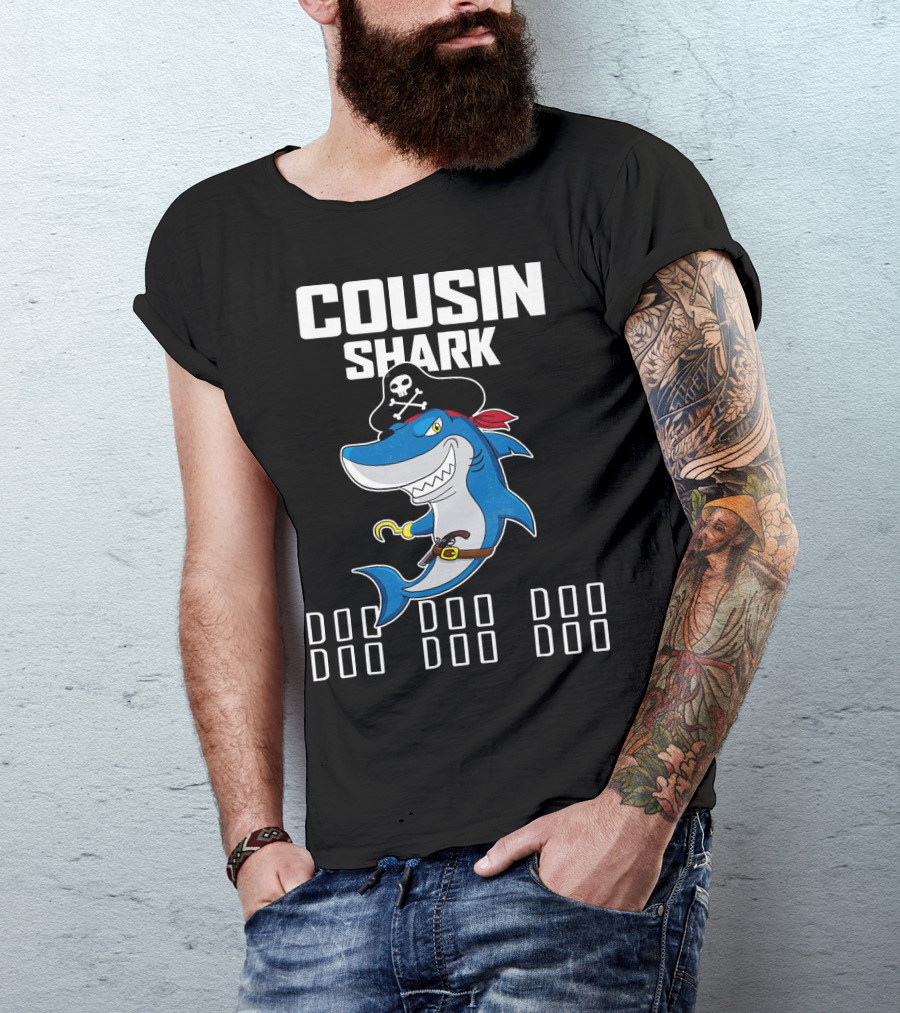 Cousin Shark Doo Doo Doo Funny Pirate T-Shirt