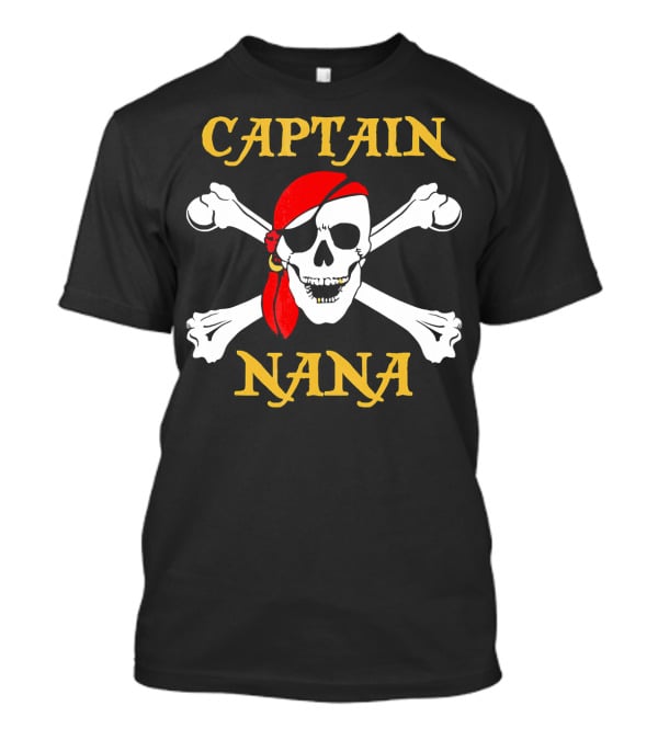 Captain Nana Pirate Skull With Red Bandana T-Shirt