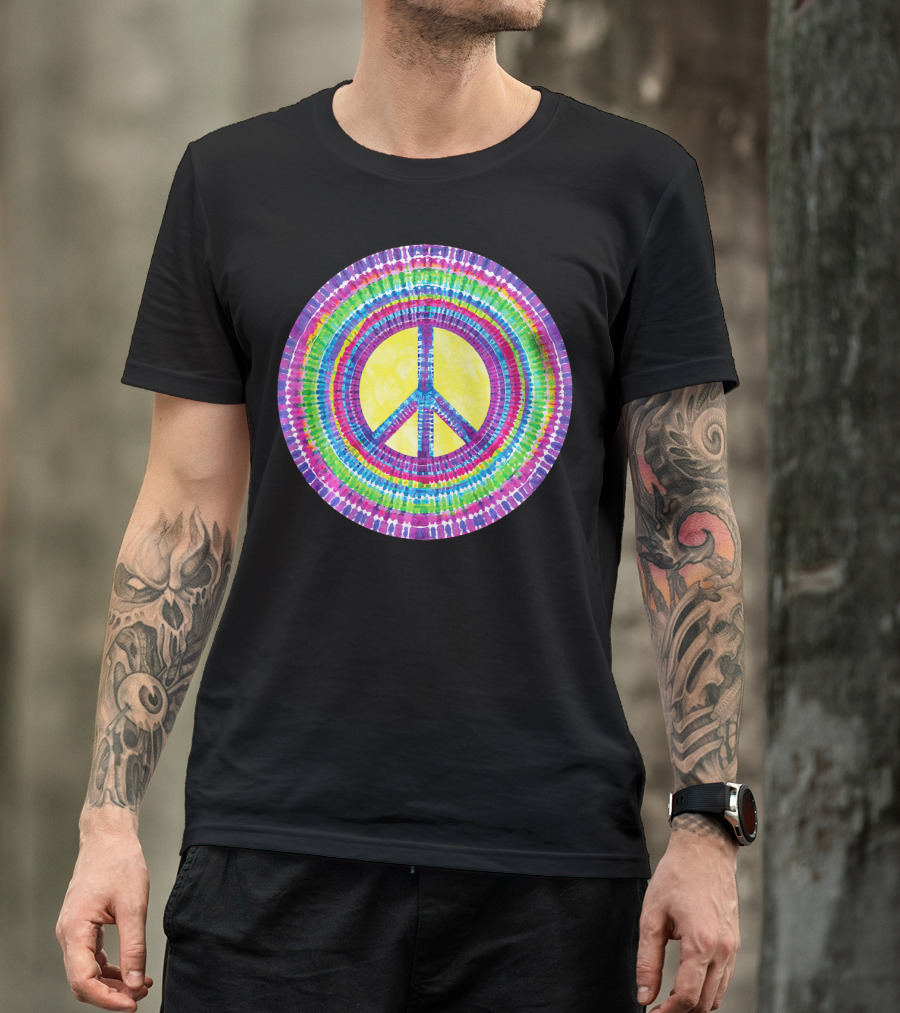 Tie Dye Peace Sign Tye Die Cool Psychedelic Rainbow T-Shirt