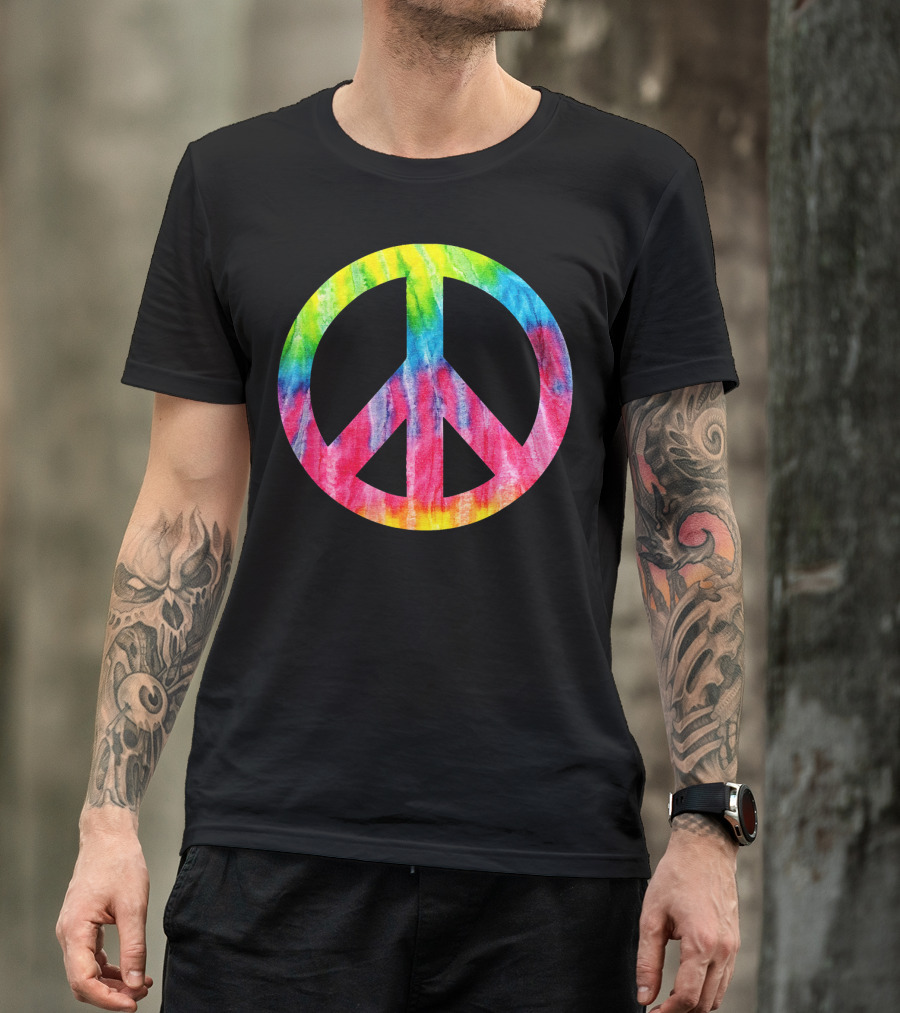 Tie Dye Peace Sign Hippie 60s 70s Halloween Costume T-Shirt