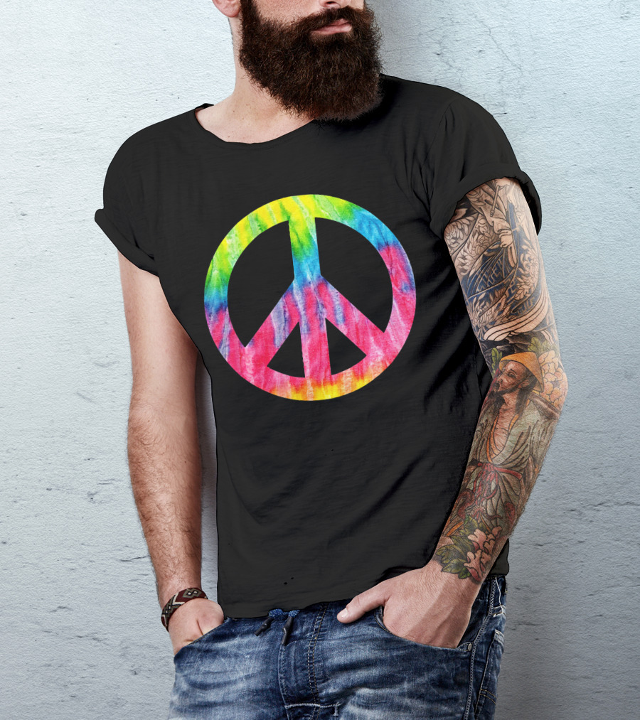 Tie Dye Peace Sign Hippie 60s 70s Halloween Costume T-Shirt