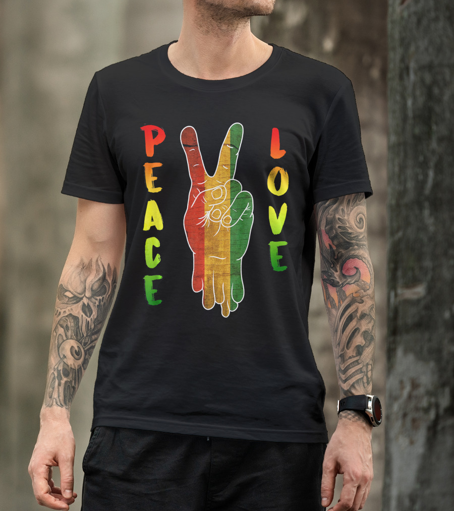 Peace Love Jamaica Reggae Music Rasta Pride T-Shirt