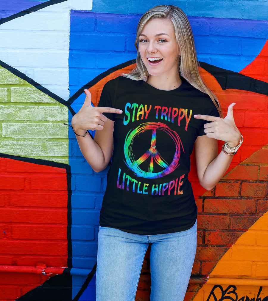Stay Trippy Little Hippie Vintage Retro Peace T-Shirt