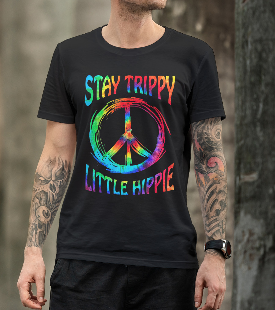 Stay Trippy Little Hippie Vintage Retro Peace T-Shirt