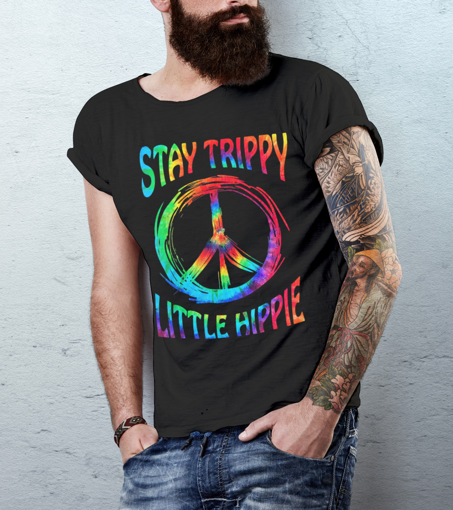 Stay Trippy Little Hippie Vintage Retro Peace T-Shirt