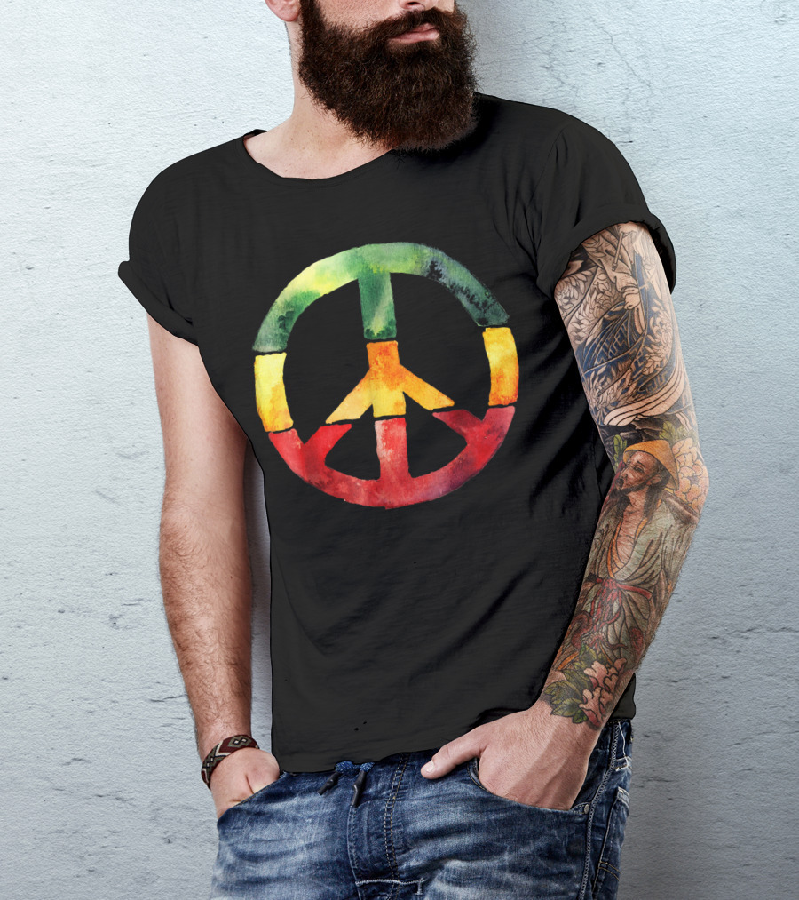 Peace Sign Rasta Reggae Roots One Love T-Shirt