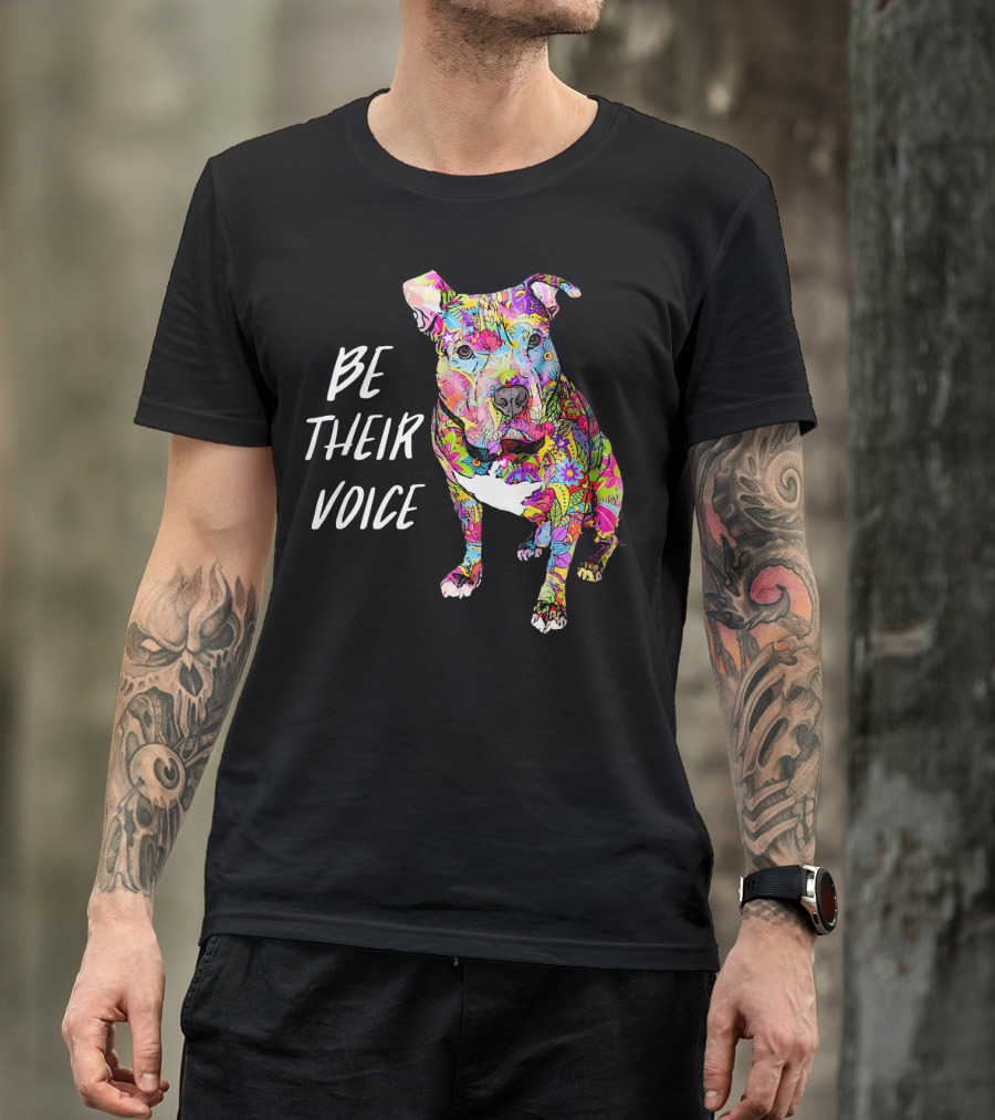 Be Their Voice Pitbull Hippie Peace Love T-Shirt