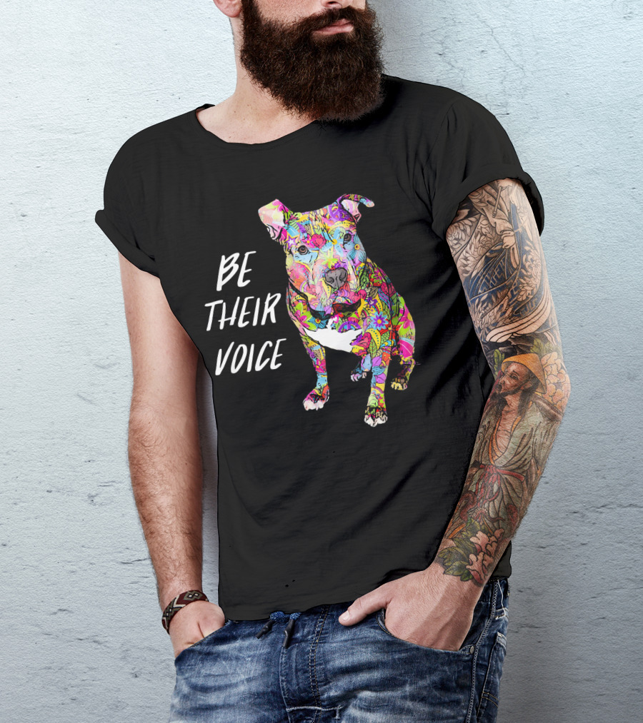 Be Their Voice Pitbull Hippie Peace Love T-Shirt