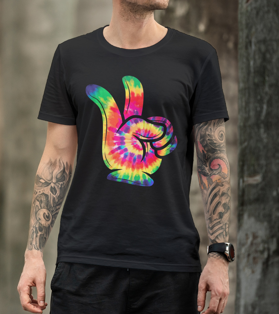 Peace Sign Tie-Dye Hippies Love 60s 70s Colorful T-Shirt