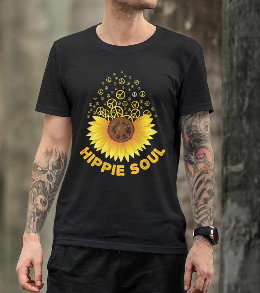Hippie Soul Sunflower Peace Signs T-Shirt