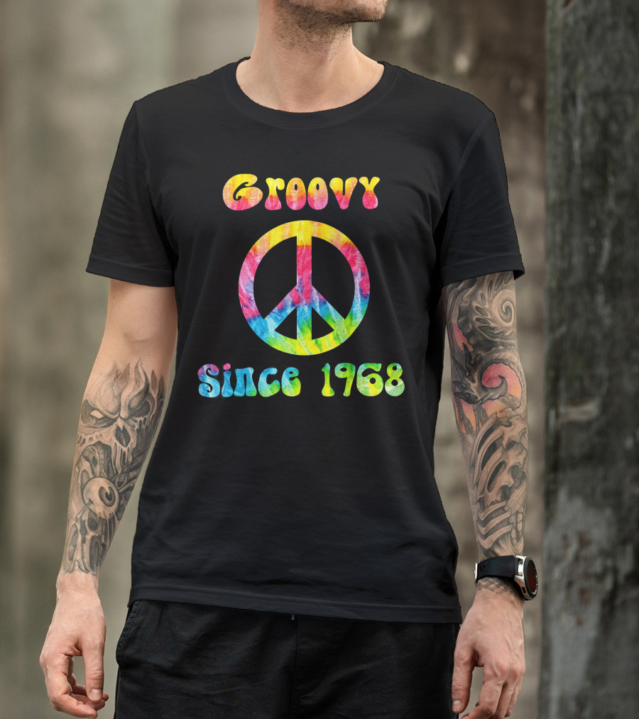 Groovy Peace Sign Tie-Dye Vibes Since 1968 T-Shirt