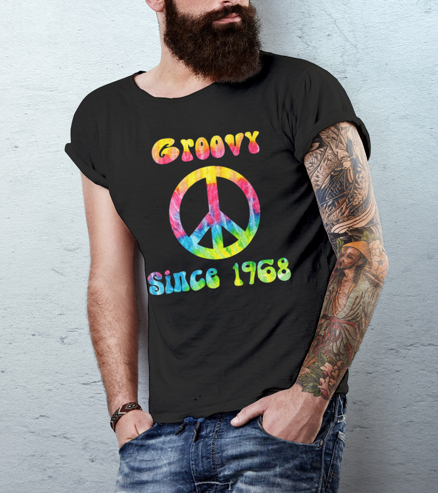Groovy Peace Sign Tie-Dye Vibes Since 1968 T-Shirt