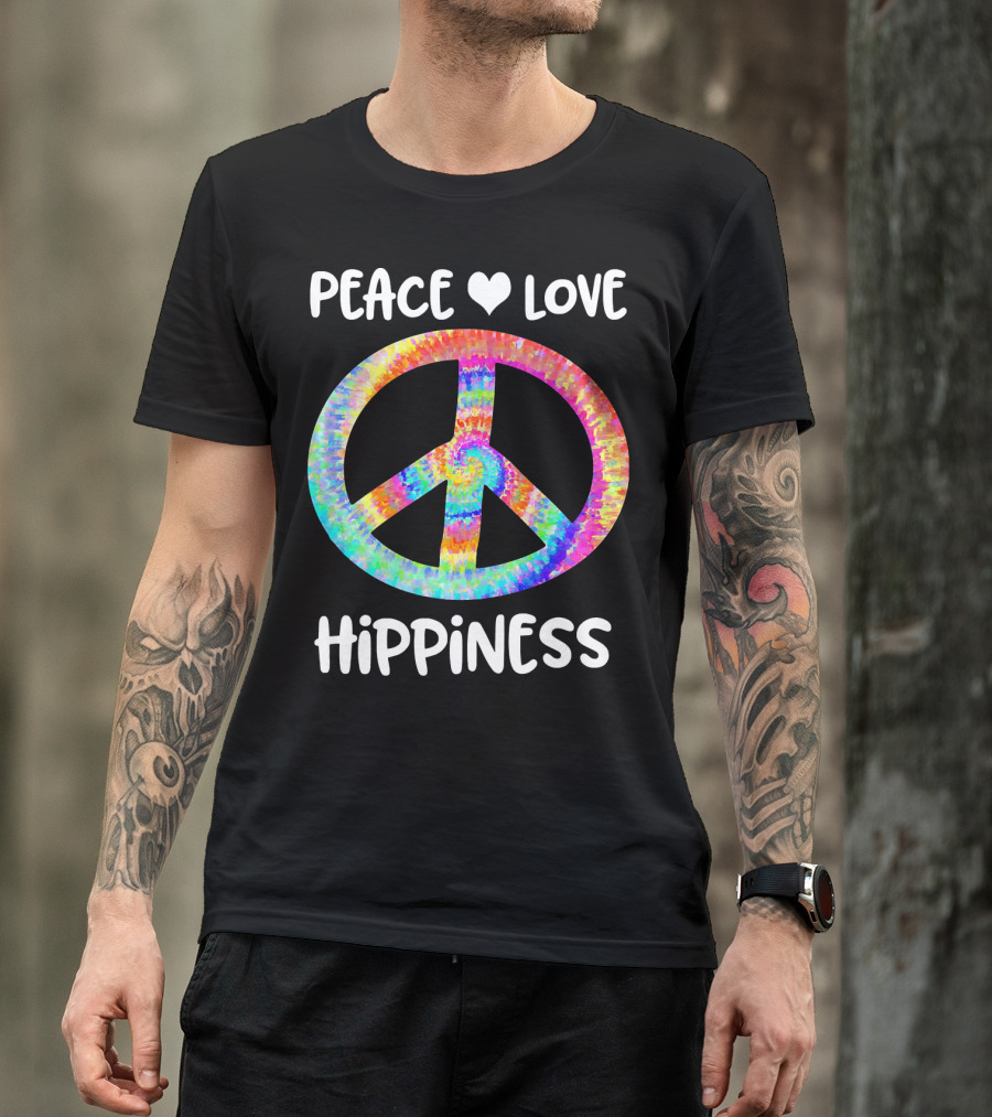 Peace Love Hippiness Tie Dye Peace Sign T-Shirt