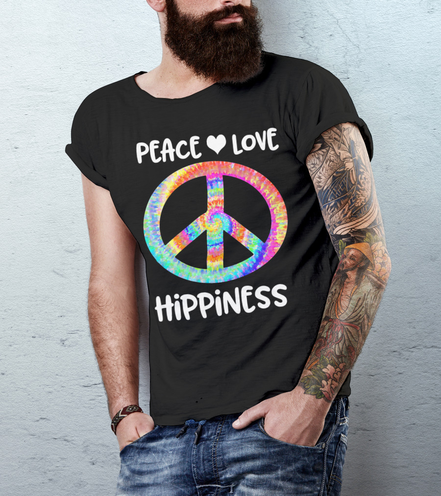 Peace Love Hippiness Tie Dye Peace Sign T-Shirt