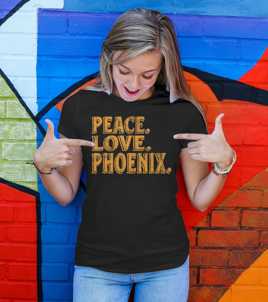 Peace Love Phoenix Retro Vibes Arizona T-Shirt
