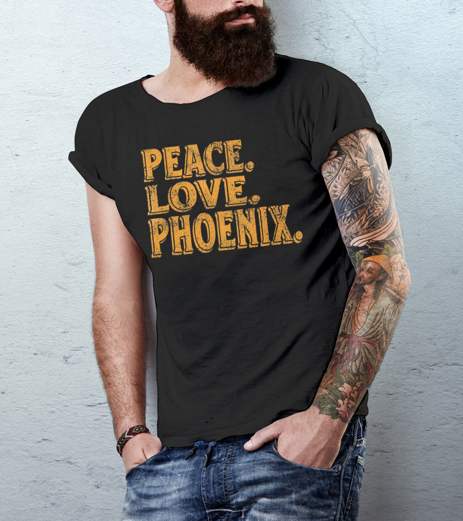Peace Love Phoenix Retro Vibes Arizona T-Shirt