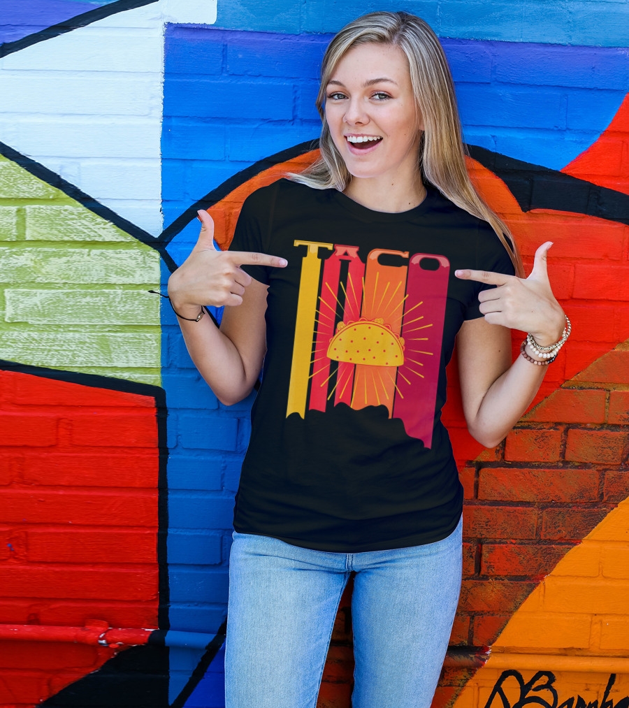Retro Vintage 70s 80s Taco Sunburst Fiesta T-Shirt
