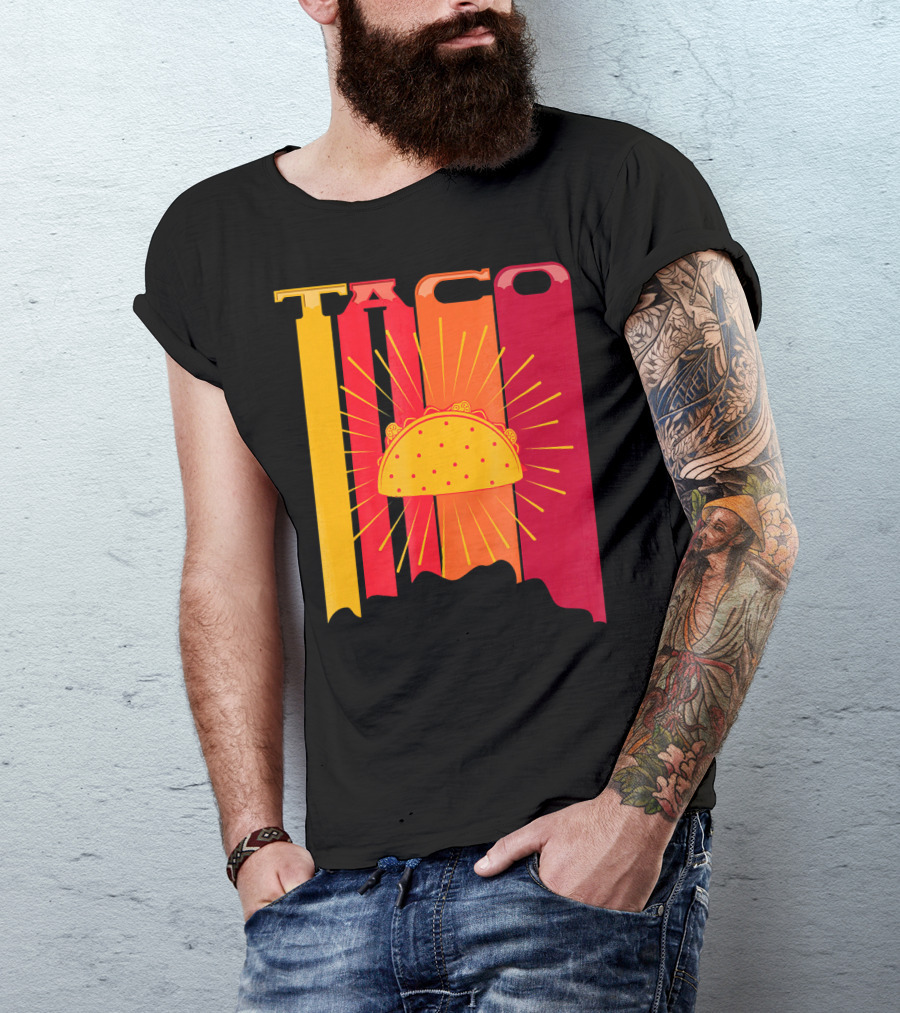 Retro Vintage 70s 80s Taco Sunburst Fiesta T-Shirt