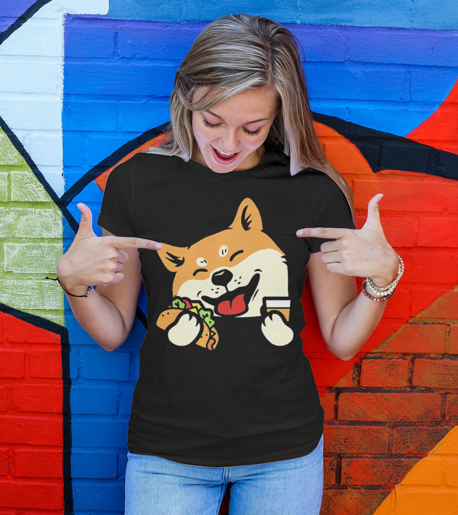 Cute Shiba Inu Taco Pocket Cinco De Mayo T-Shirt