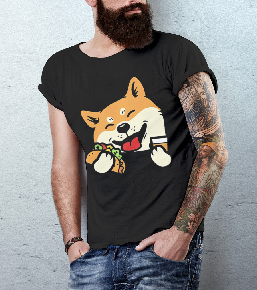 Cute Shiba Inu Taco Pocket Cinco De Mayo T-Shirt