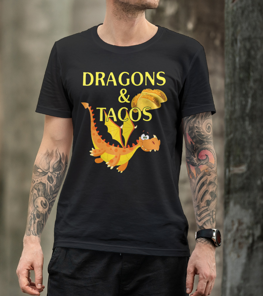 Dragons And Tacos Funny Fantas T-Shirt
