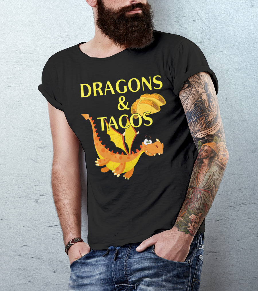 Dragons And Tacos Funny Fantas T-Shirt