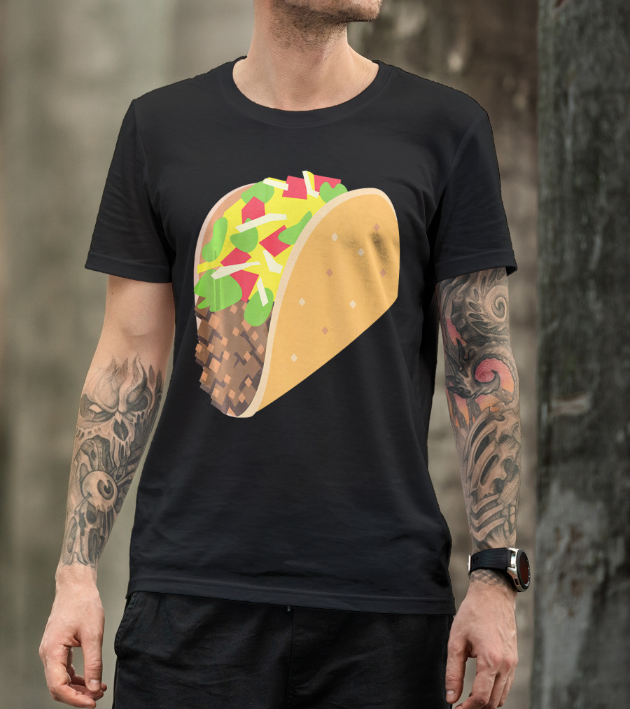 Emoji Taco Tuesday Mexican Tex Mex Torti Pixelated T-Shirt