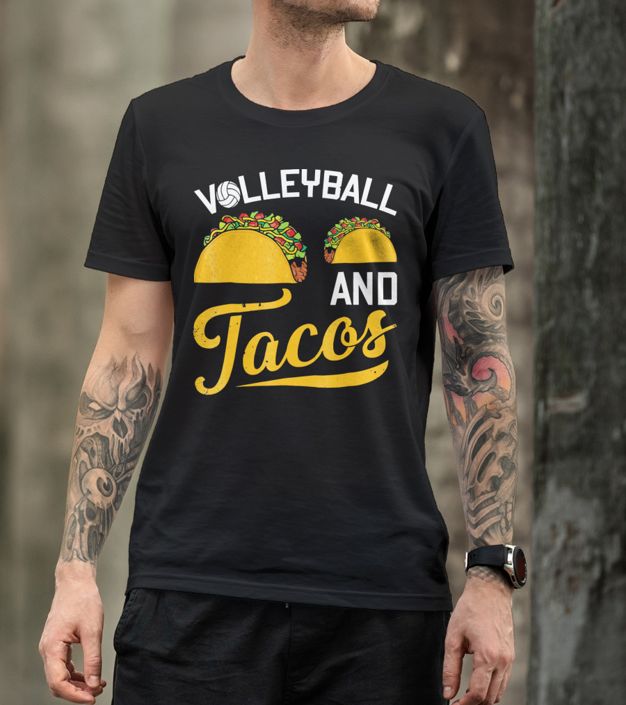 Volleyball Enthusiast's Love For Tacos T-Shirt