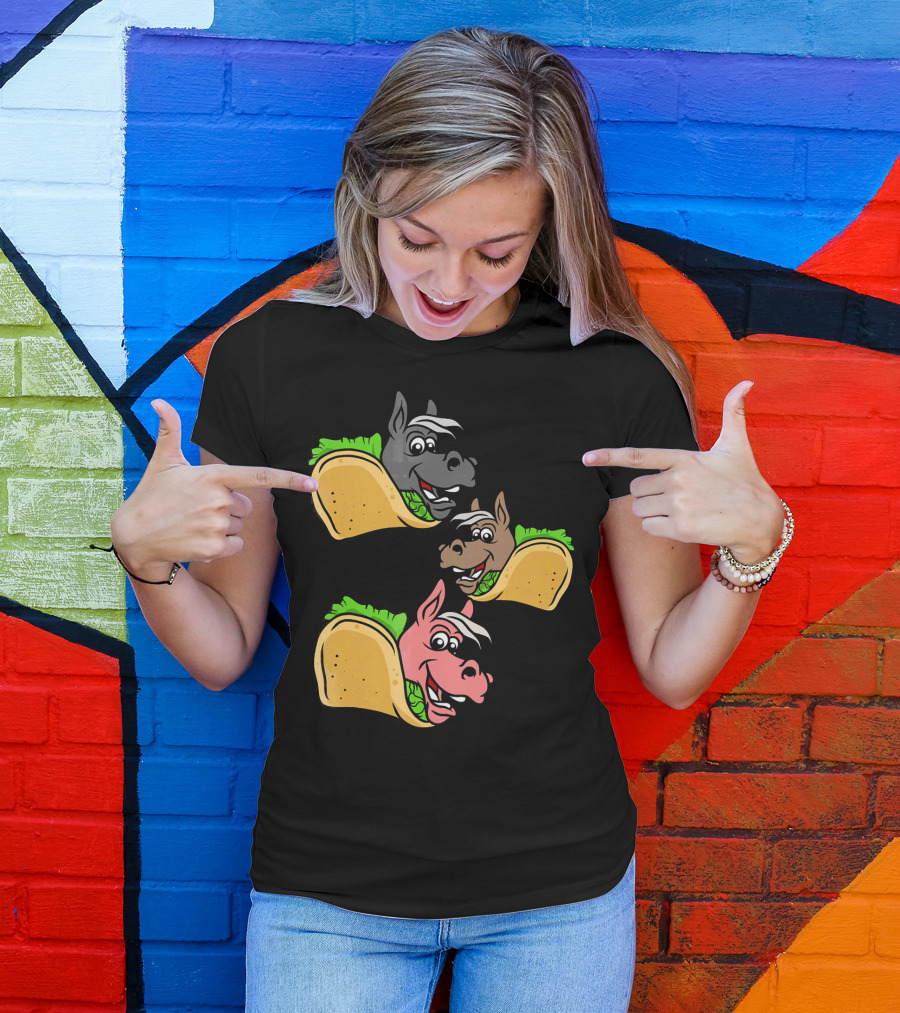 Horses And Tacos Trio Fun Faces T-Shirt