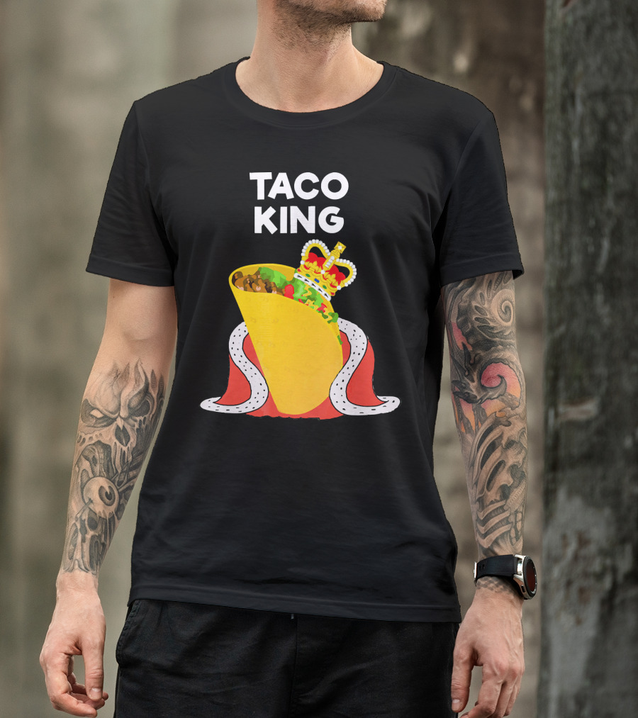 Taco King Funny Taco Tuesday Crowned Royalty T-Shirt