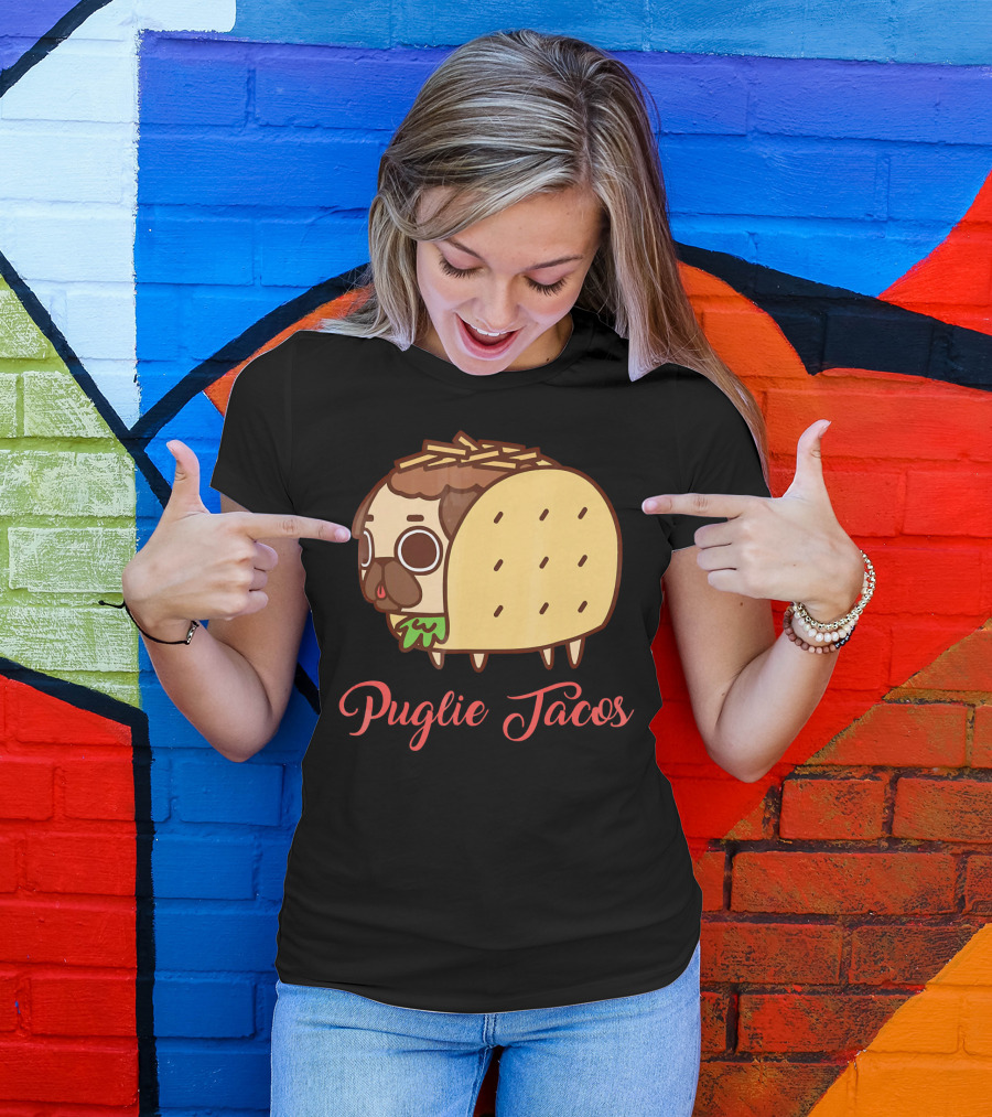 Puglie Tacos Cute Mexican Food Dog T-Shirt