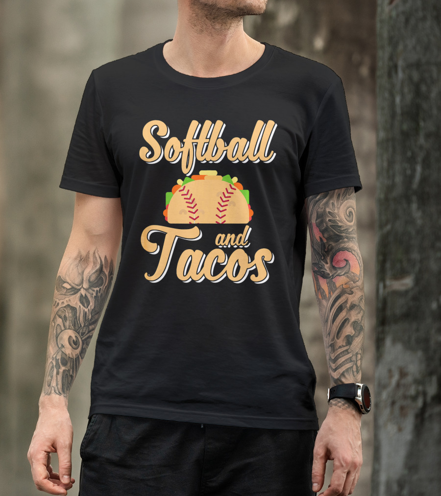 Softball And Tacos Cute Novelty T-Shirt