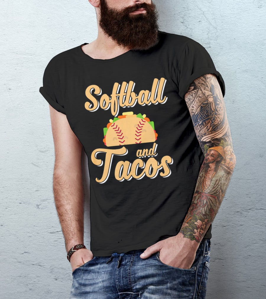 Softball And Tacos Cute Novelty T-Shirt