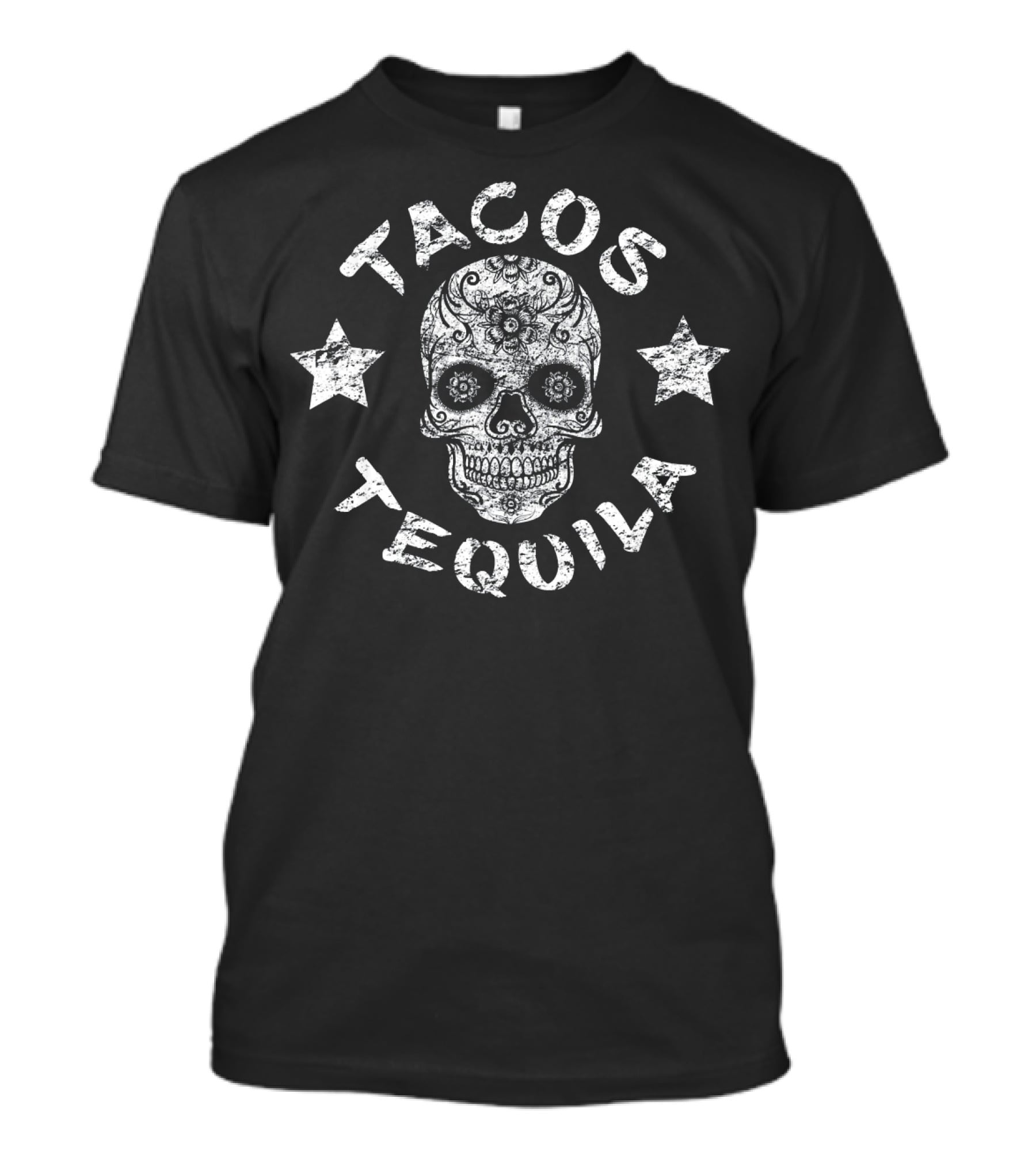 Tacos Tequila Sugar Skull Day Of The Dead T-Shirt