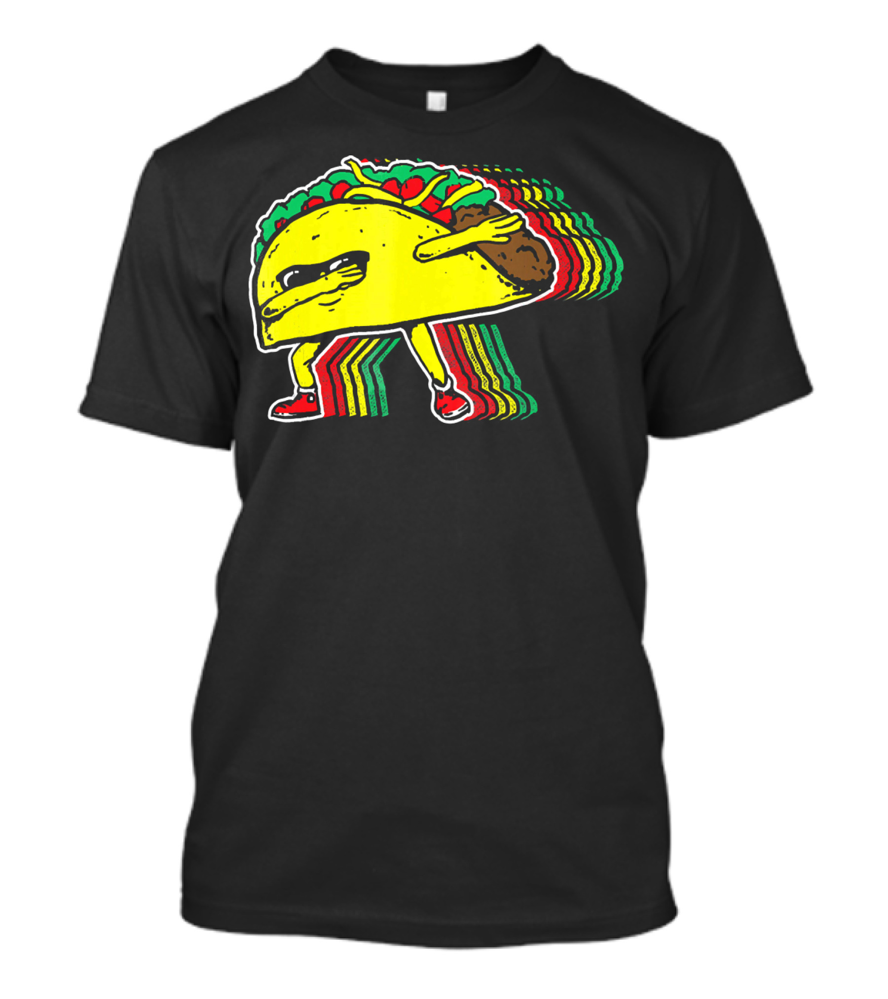 Dabbing Taco With Retro Multicolor Vibe T-Shirt