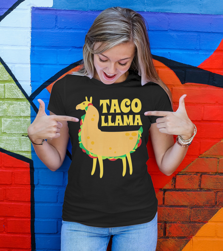 Taco Llama Animal Funny Mexican Cinco De Mayo T-Shirt