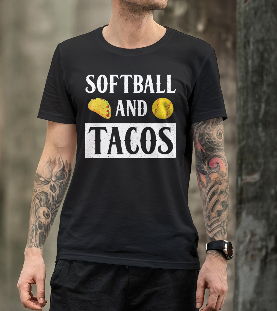 Softball And Tacos With Taco And Softball Icons T-Shirt