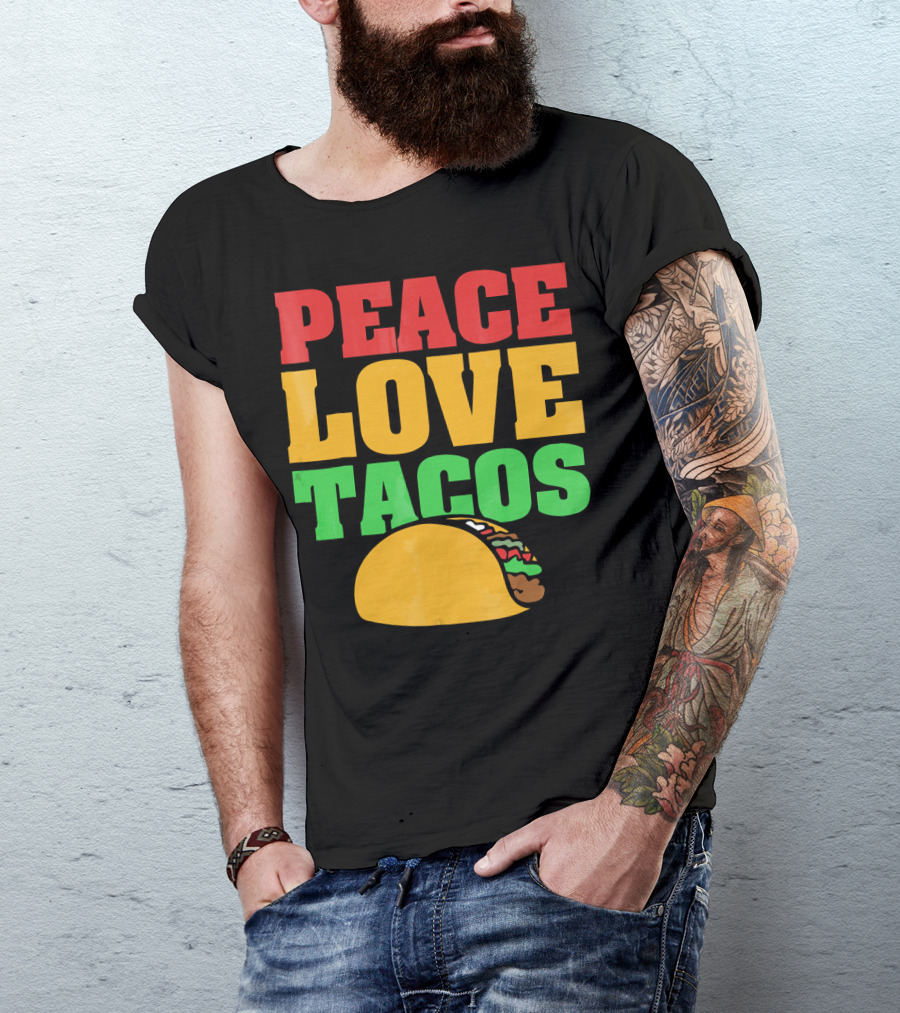 Peace Love Tacos Cute Taco Tuesday T-Shirt
