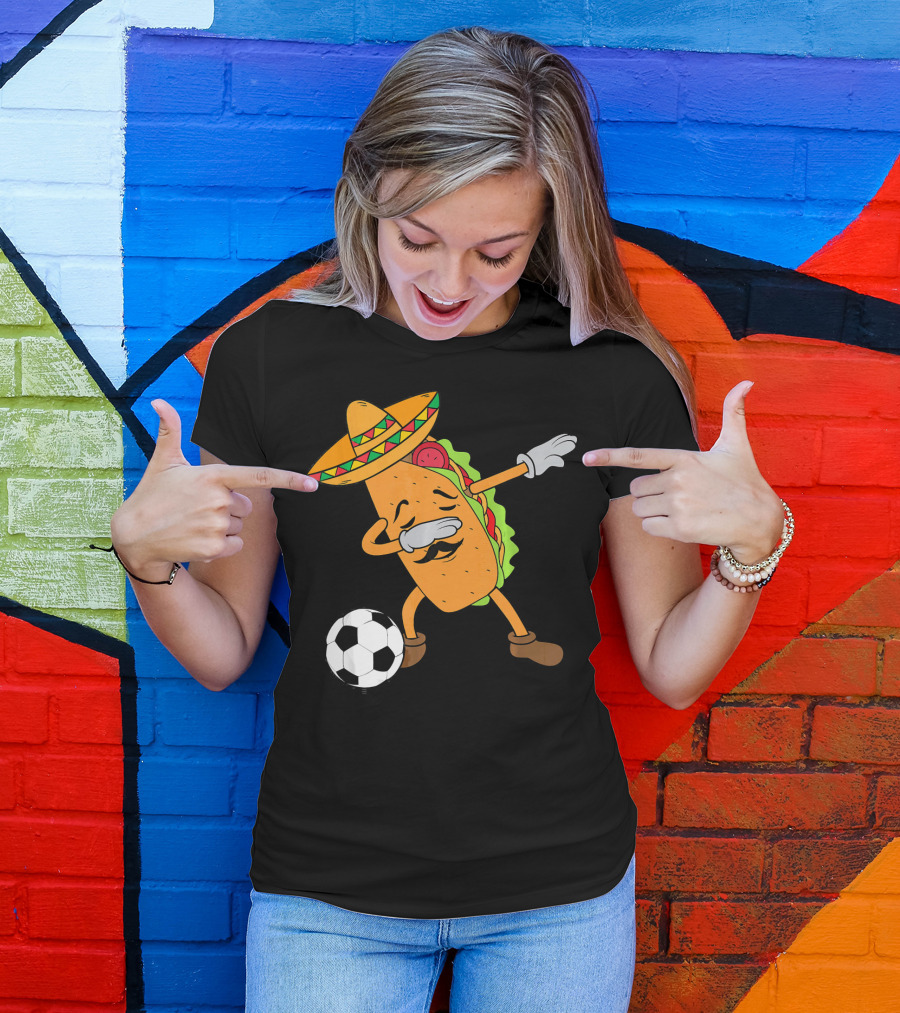 Mexico Soccer Taco Dabbing Sombrero Cool T-Shirt