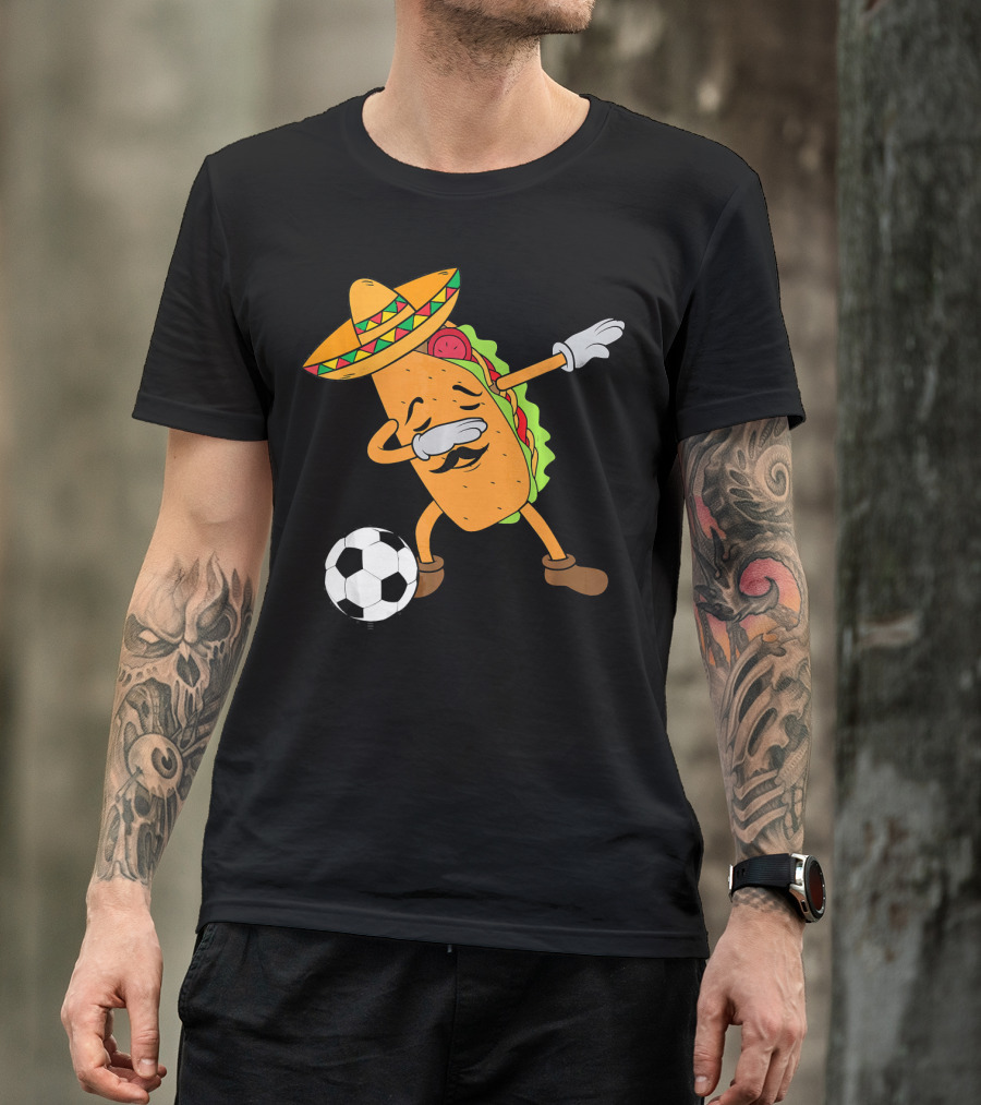 Mexico Soccer Taco Dabbing Sombrero Cool T-Shirt