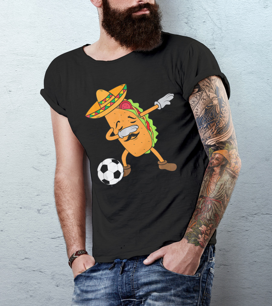 Mexico Soccer Taco Dabbing Sombrero Cool T-Shirt