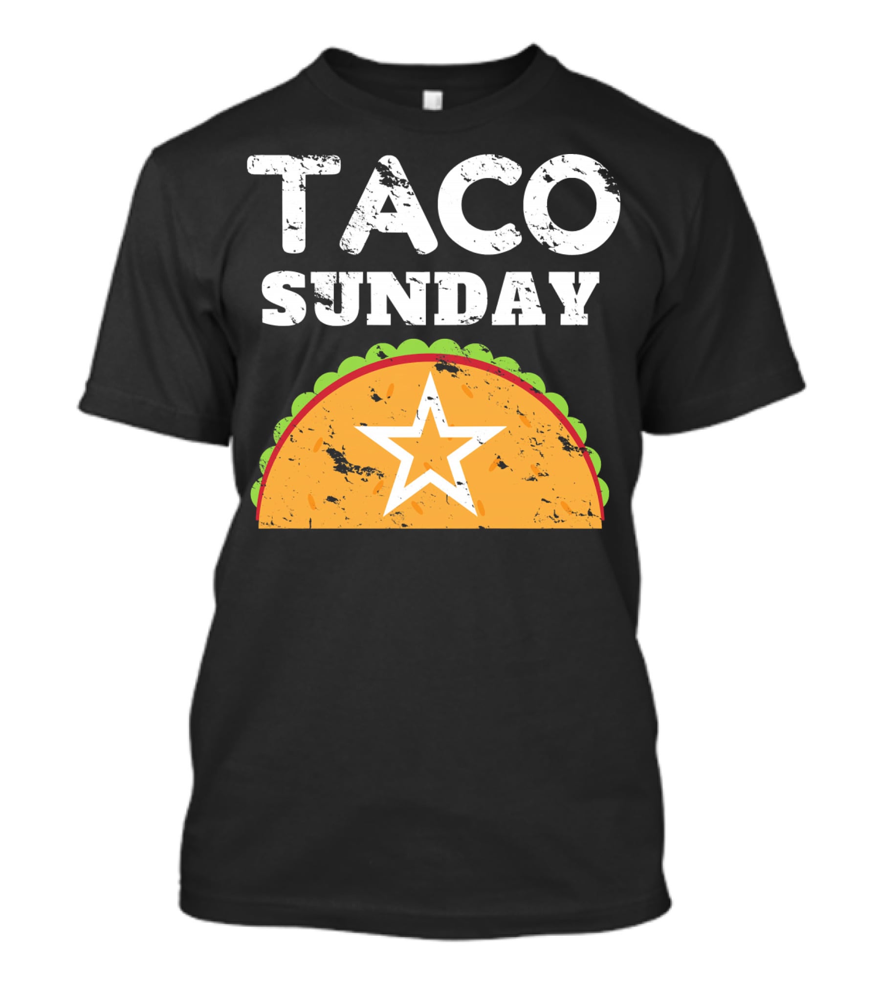 Taco Sunday With Star Inside Crunchy Shell Ribbed Edge T-Shirt
