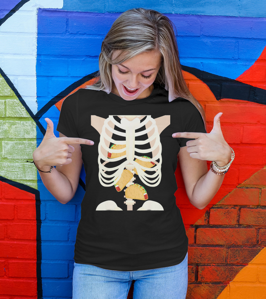 Funny Taco Skeleton Halloween T-Shirt