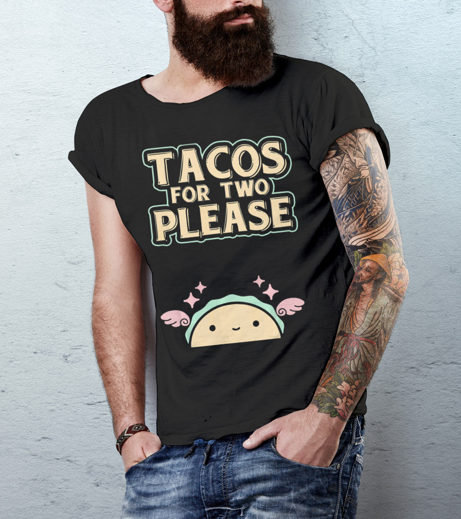Tacos For Two Please Pregnant Mommy Kawaii Taco T-Shirt
