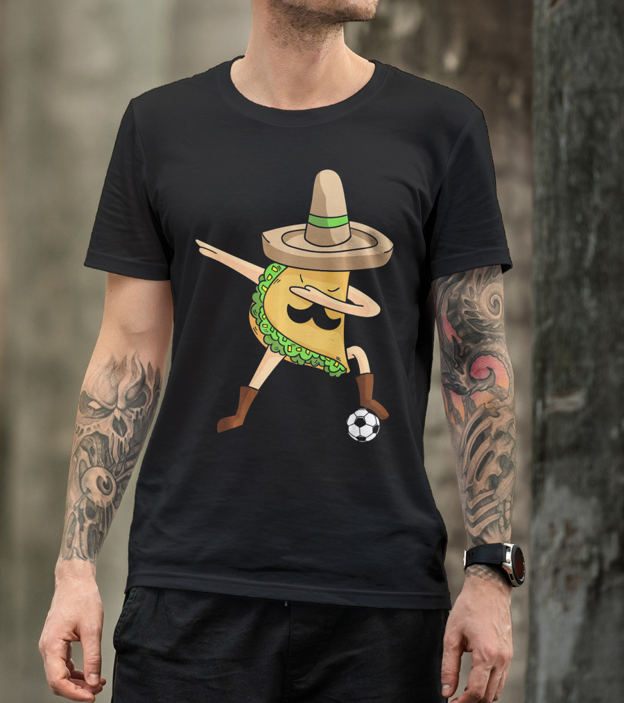 Mexico Dabbing Soccer Taco Cool Sombrero Boots T-Shirt